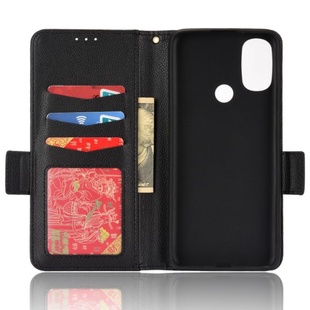 Leren Hoesje voor Moto E40 / E30 / E20 Folio-hoesje Dubbele Nieuwe Kleuren Flap