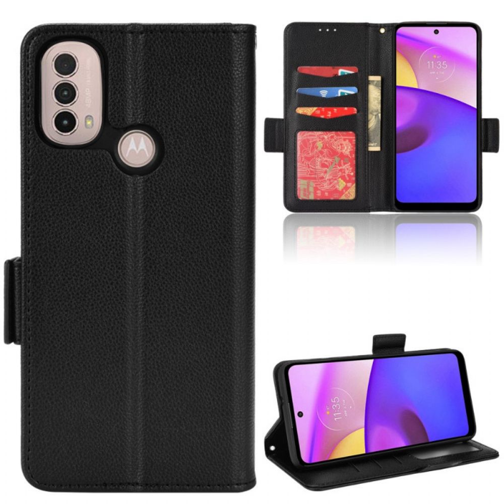 Leren Hoesje voor Moto E40 / E30 / E20 Folio-hoesje Dubbele Nieuwe Kleuren Flap