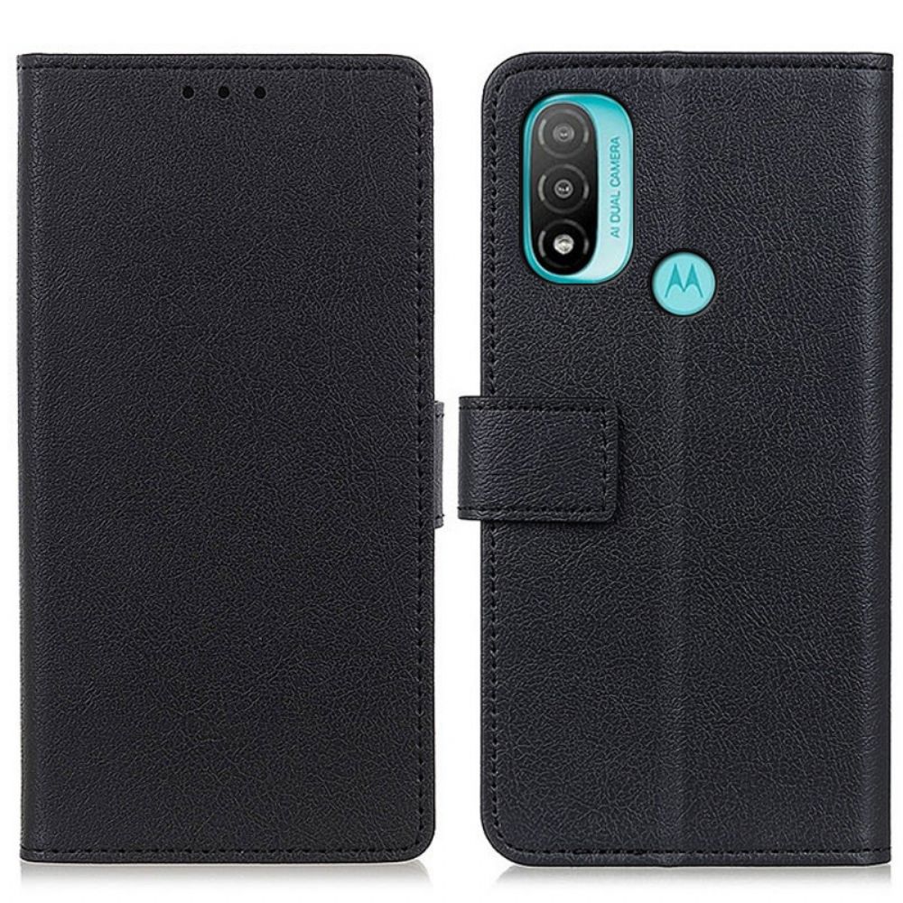 Leren Hoesje voor Moto E40 / E30 / E20 Klassiek Khazneh