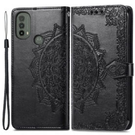 Leren Hoesje voor Moto E40 / E30 / E20 Mandala Van Middelbare Leeftijd