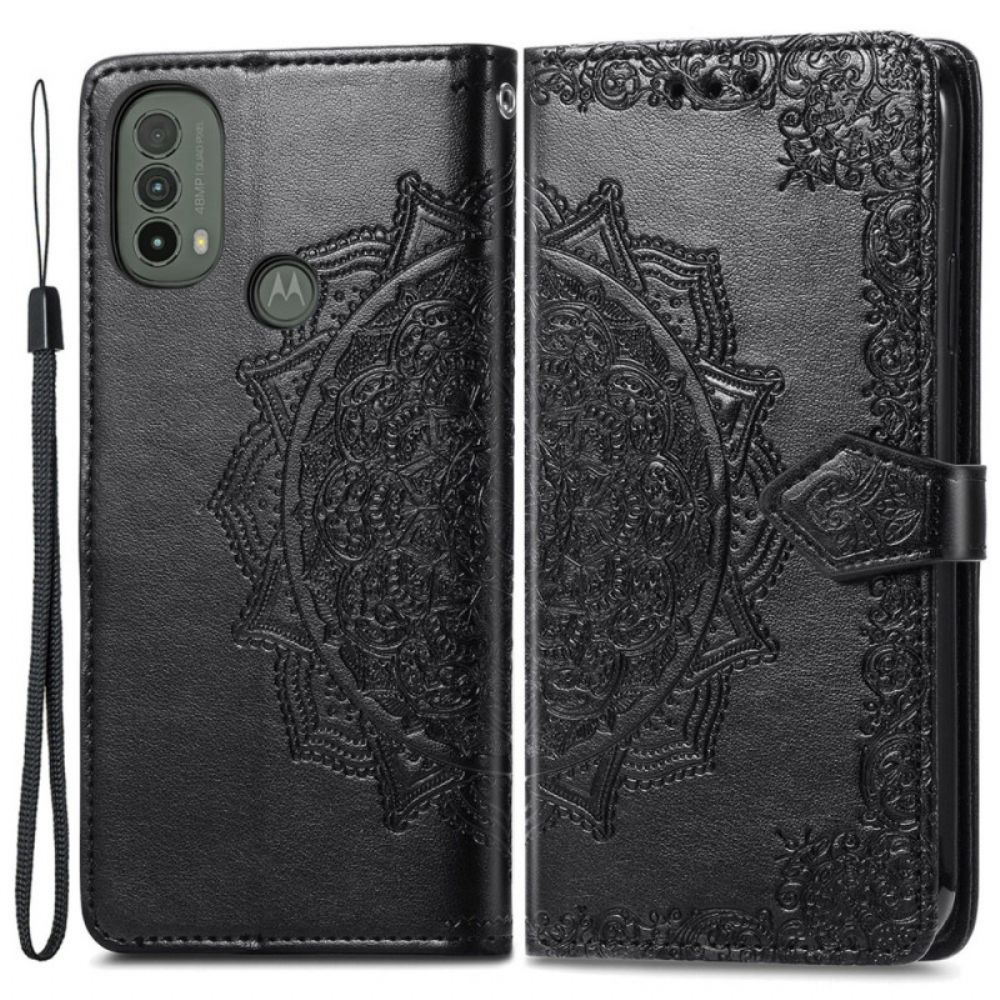 Leren Hoesje voor Moto E40 / E30 / E20 Mandala Van Middelbare Leeftijd