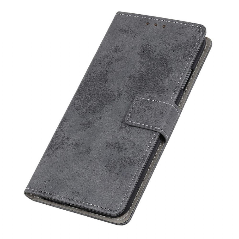 Leren Hoesje voor Moto E40 / E30 / E20 Vintage Leereffect