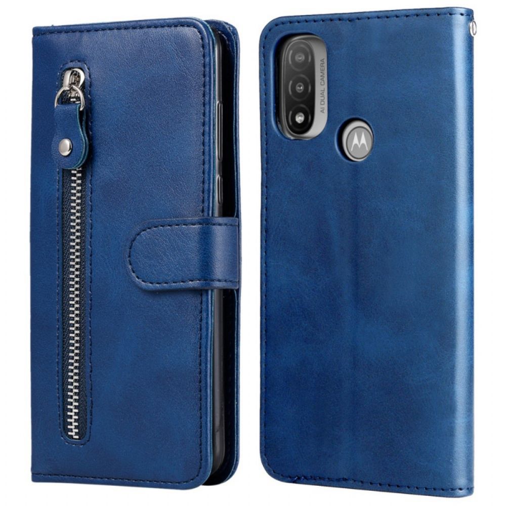 Leren Hoesje voor Moto E40 / E30 / E20 Vintage Portemonnee