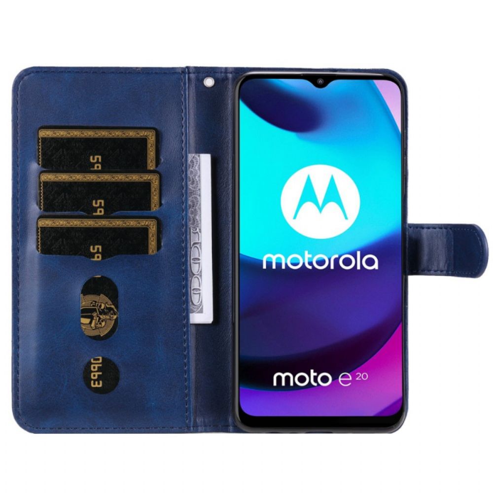 Leren Hoesje voor Moto E40 / E30 / E20 Vintage Portemonnee