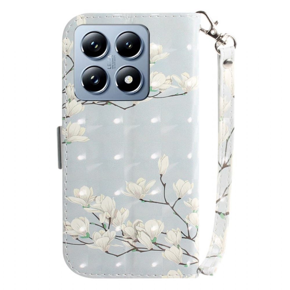 Bescherming Hoesje Xiaomi 14t Gestreepte Magnolia's