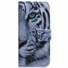 Flip Case Leren Xiaomi 14t Witte Tijger