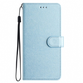 Leren Hoesje Voor Xiaomi 14t Zijden Textuur Met Bandjes