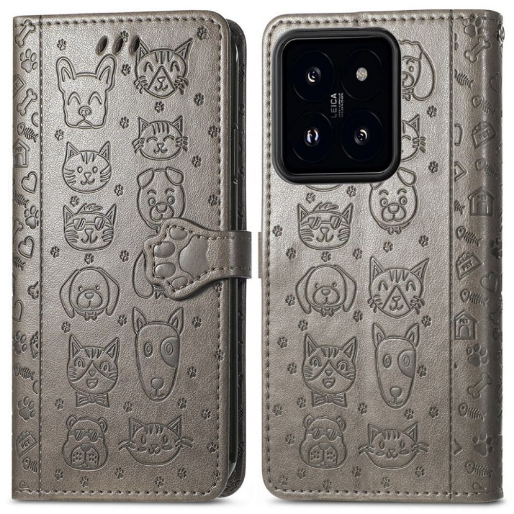 Leren Hoesje Xiaomi 14t Dieren