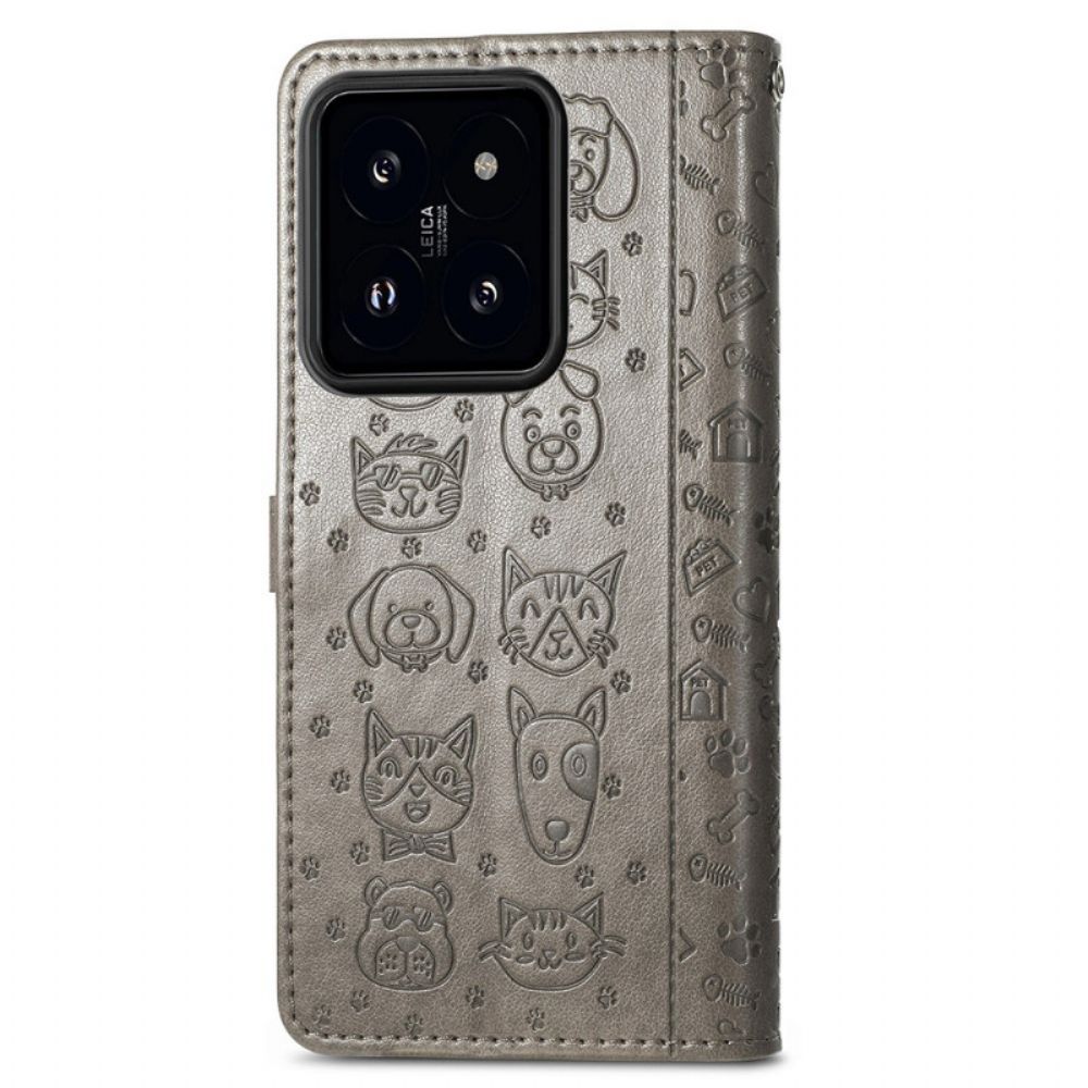 Leren Hoesje Xiaomi 14t Dieren