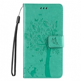 Leren Hoesje Xiaomi 14t Kat En Boom Bescherming Hoesje