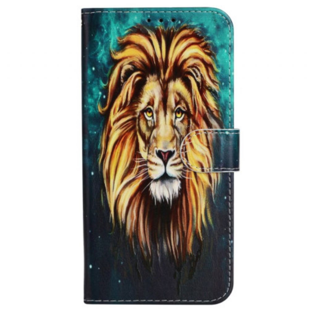 Leren Hoesje Xiaomi 14t Leeuw Bescherming Hoesje