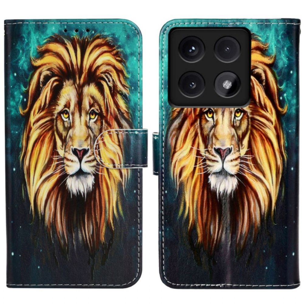 Leren Hoesje Xiaomi 14t Leeuw Bescherming Hoesje