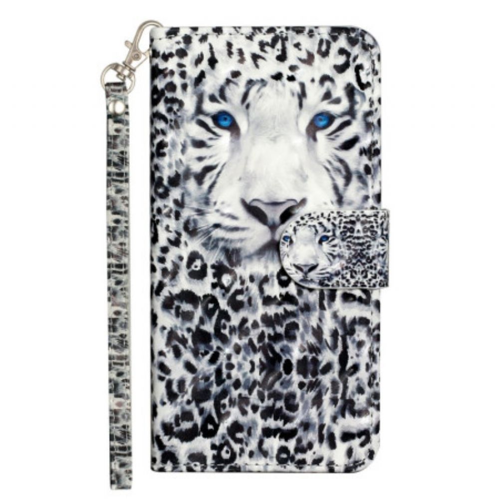 Leren Hoesje Xiaomi 14t Luipaardband Bescherming Hoesje