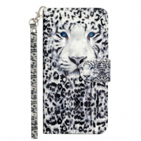 Leren Hoesje Xiaomi 14t Luipaardband Bescherming Hoesje