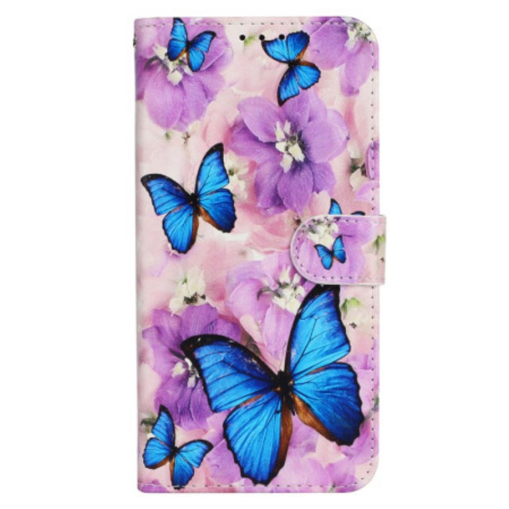 Leren Hoesje Xiaomi 14t Premium Bloemmotief