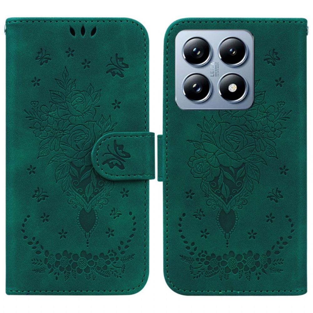 Leren Hoesje Xiaomi 14t Rozen