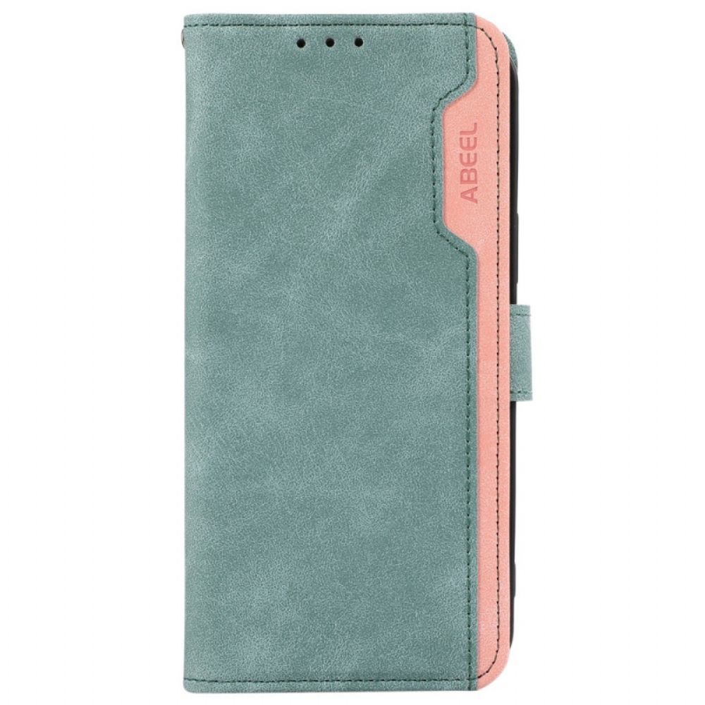 Leren Hoesje Xiaomi 14t Tweekleurige Rfid Bescherming Hoesje