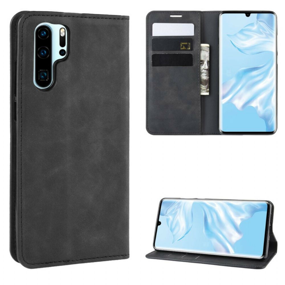 Bescherming Hoesje voor Huawei P30 Pro Folio-hoesje Chique Leereffect