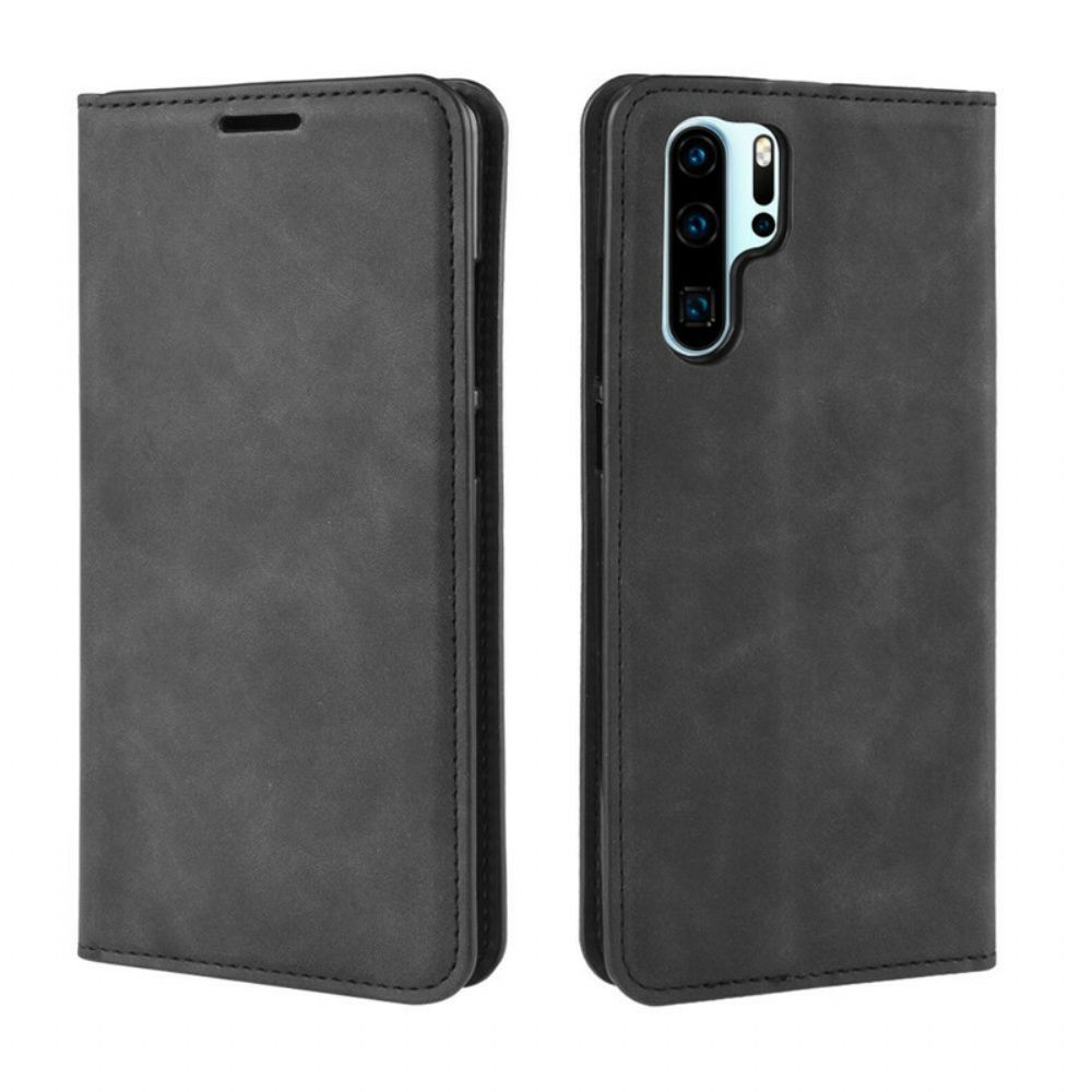 Bescherming Hoesje voor Huawei P30 Pro Folio-hoesje Chique Leereffect