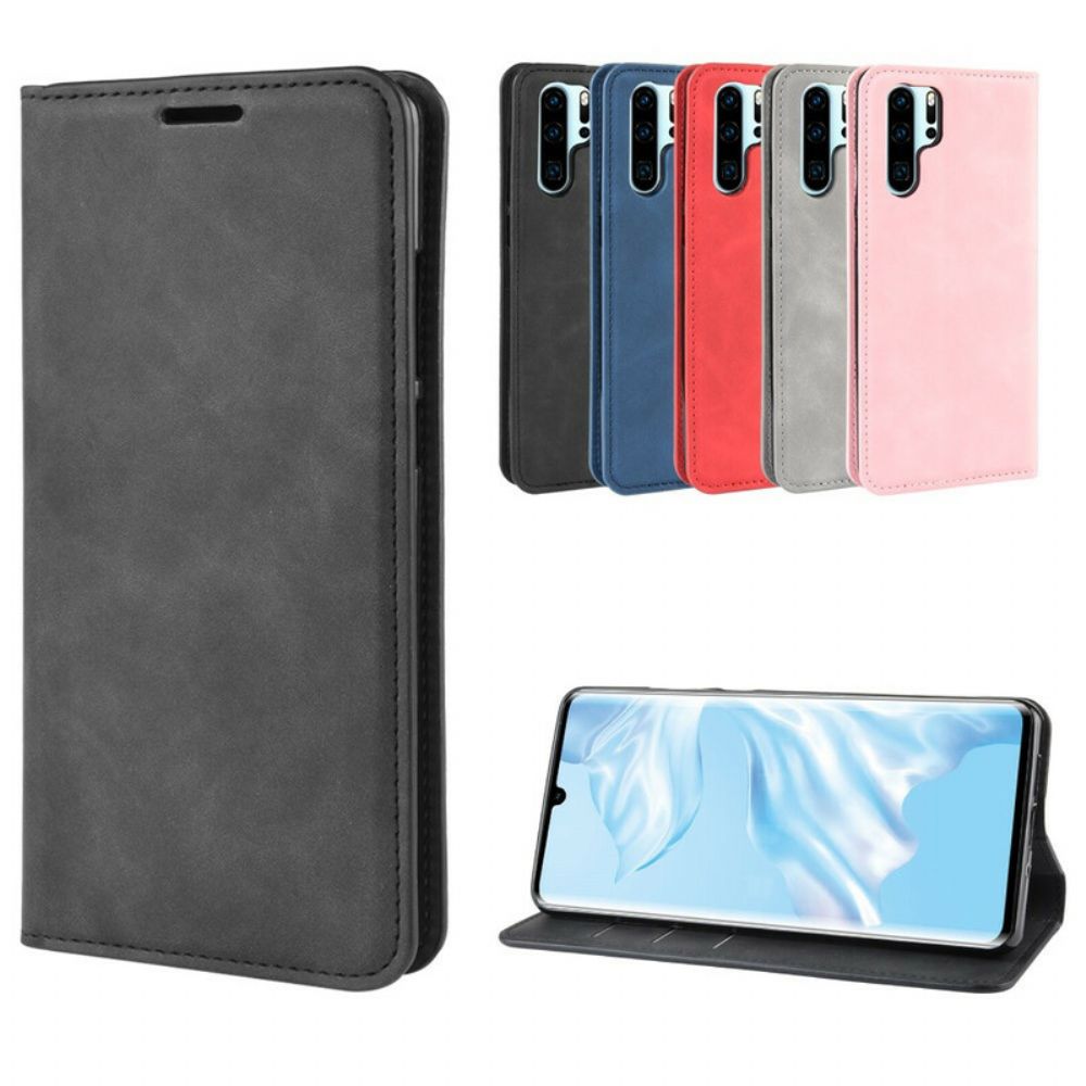 Bescherming Hoesje voor Huawei P30 Pro Folio-hoesje Chique Leereffect