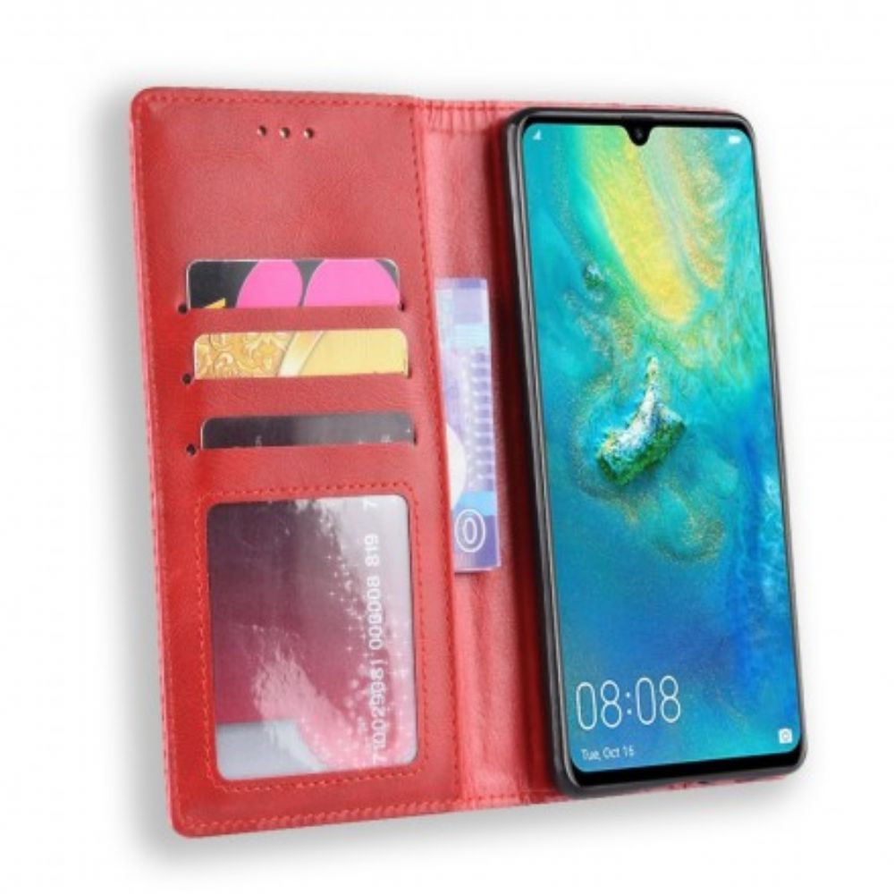 Bescherming Hoesje voor Huawei P30 Pro Folio-hoesje Vintage Gestileerd Leereffect