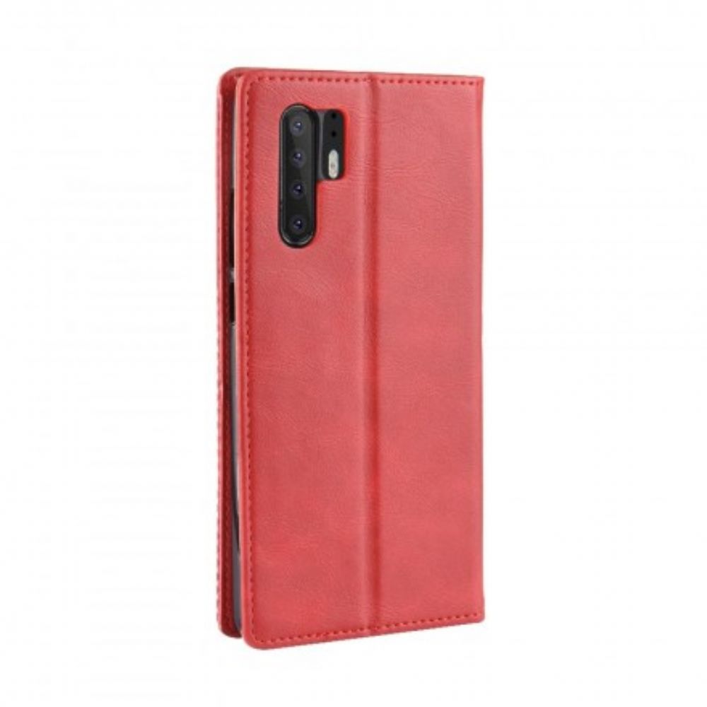 Bescherming Hoesje voor Huawei P30 Pro Folio-hoesje Vintage Gestileerd Leereffect