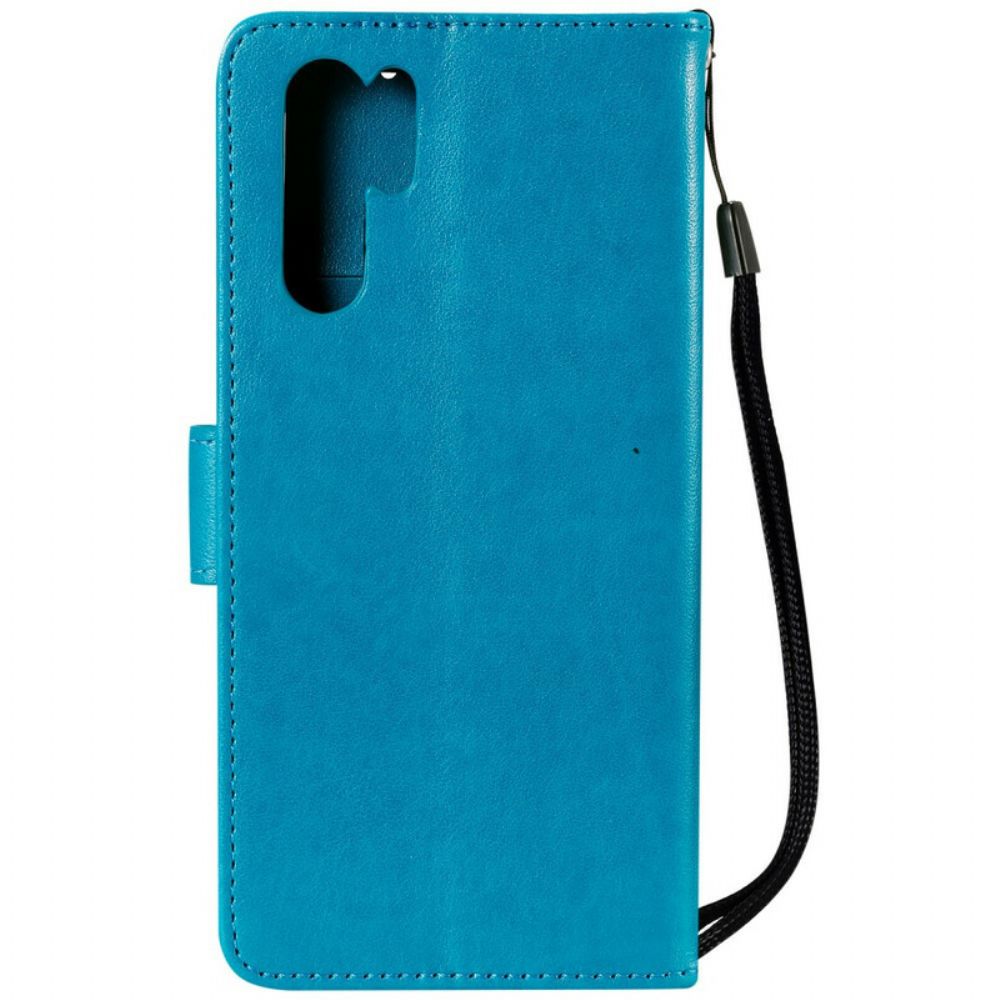 Folio-hoesje voor Huawei P30 Pro Met Ketting Liefdevolle Uilen Met Bandjes