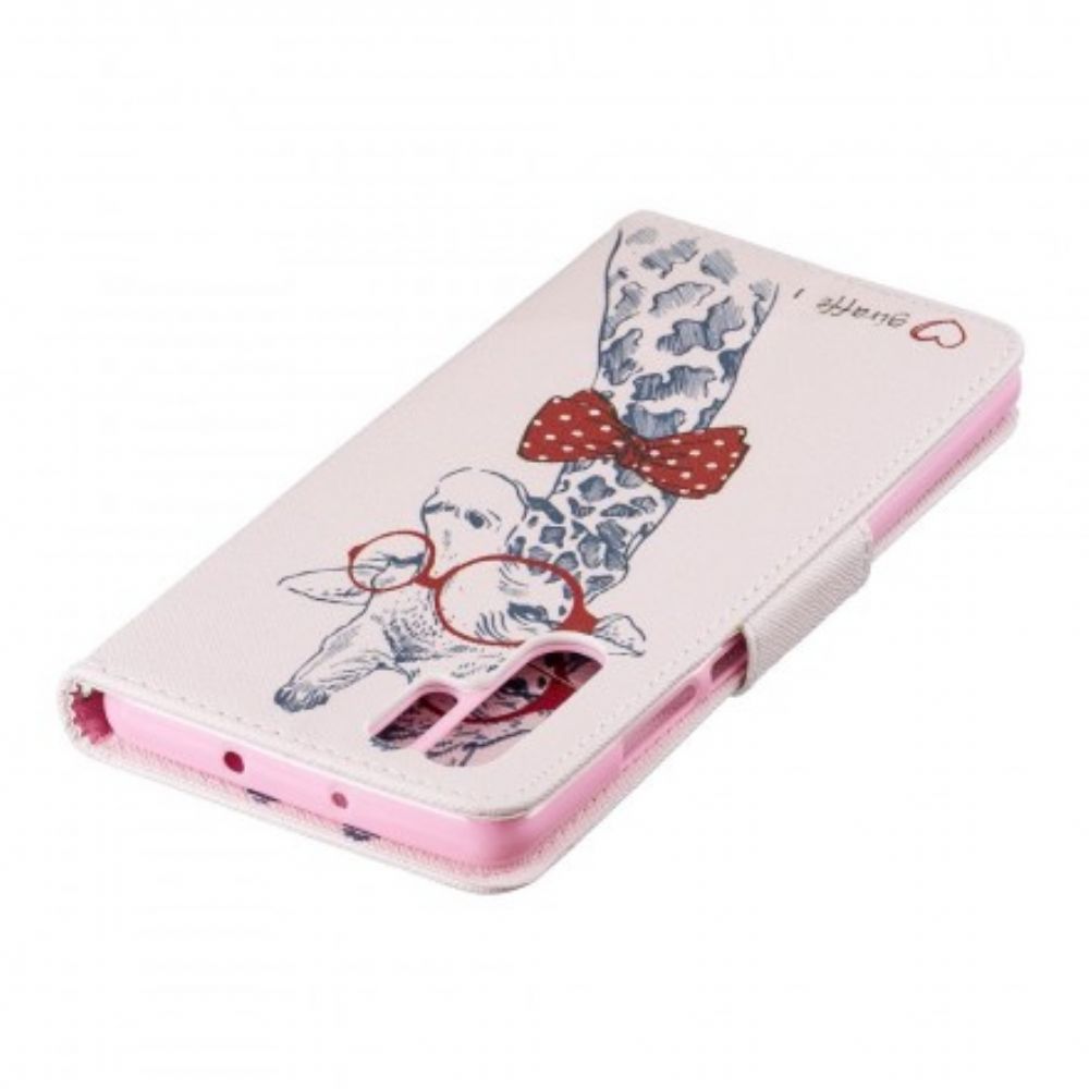 Folio-hoesje voor Huawei P30 Pro Nerdy Giraf