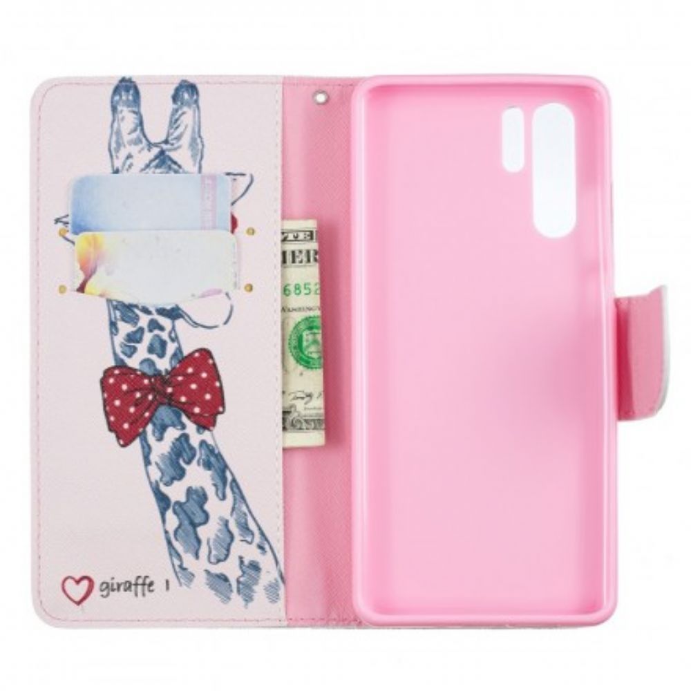 Folio-hoesje voor Huawei P30 Pro Nerdy Giraf