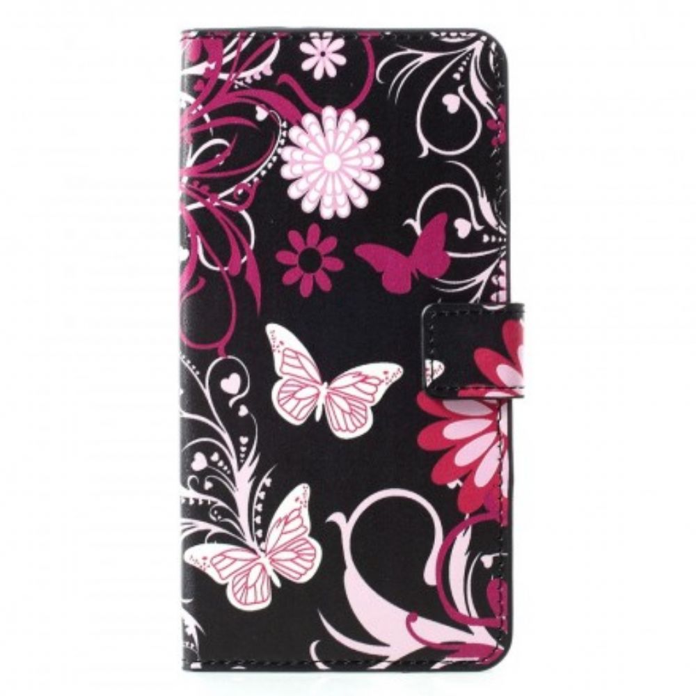 Folio-hoesje voor Huawei P30 Pro Vlinders En Bloemen