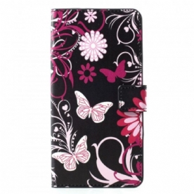 Folio-hoesje voor Huawei P30 Pro Vlinders En Bloemen