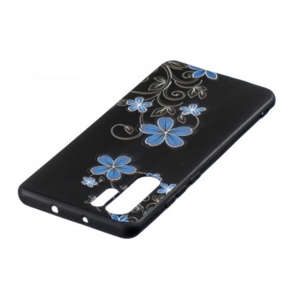 Hoesje voor Huawei P30 Pro Blauwe Bloemen