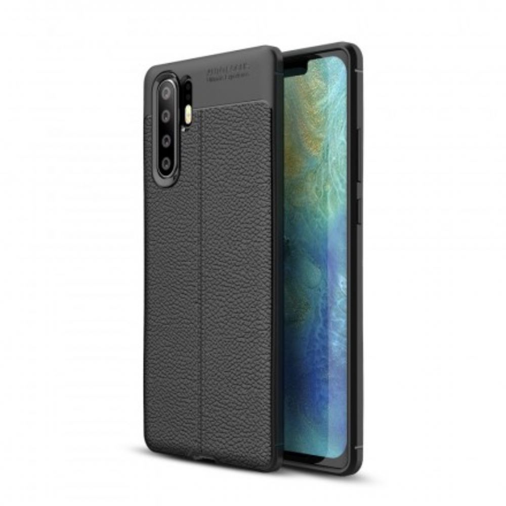 Hoesje voor Huawei P30 Pro Dubbele Lijn Litchi Leereffect