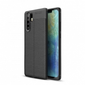 Hoesje voor Huawei P30 Pro Dubbele Lijn Litchi Leereffect