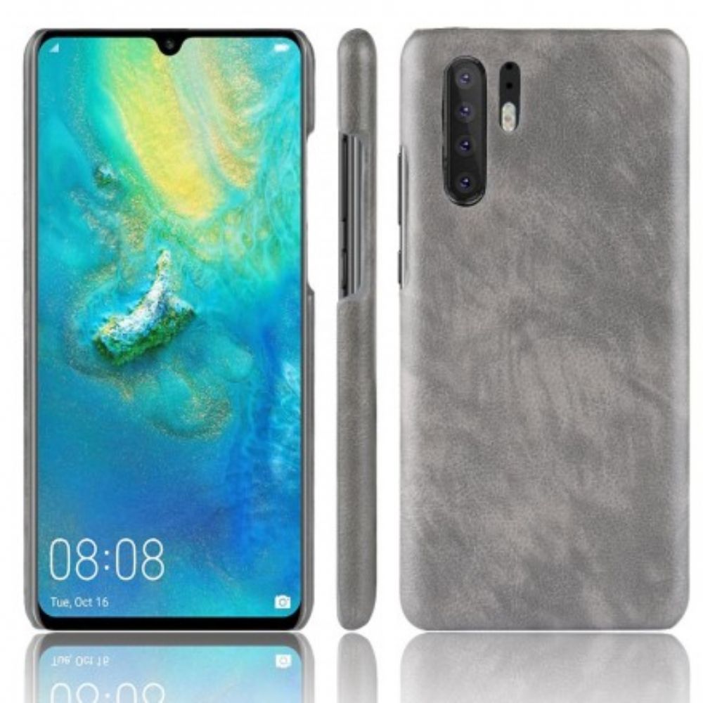 Hoesje voor Huawei P30 Pro Prestaties Litchi Leder Effect