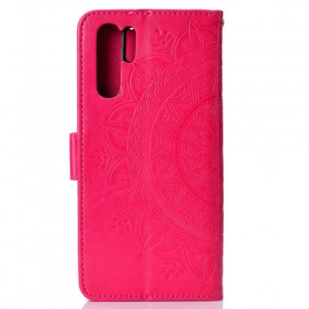 Leren Hoesje voor Huawei P30 Pro Zon Mandala