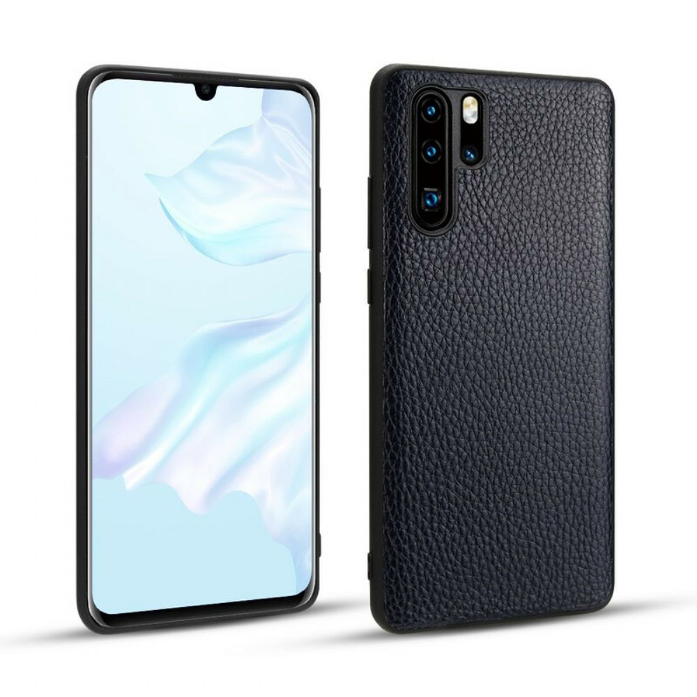 Telefoonhoesje voor Huawei P30 Pro Echt Litchi Leer