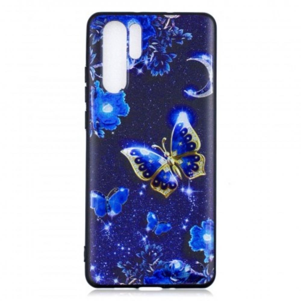 Telefoonhoesje voor Huawei P30 Pro Gouden Vlinder