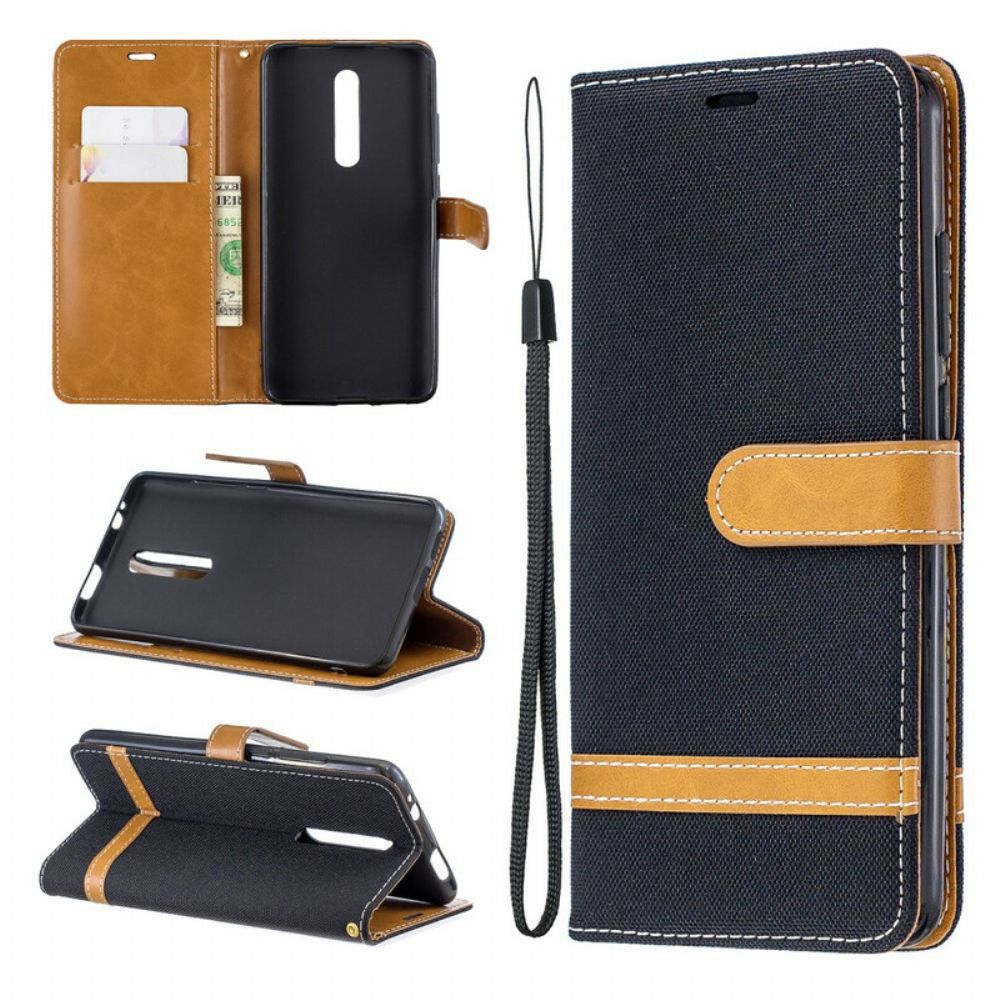 Folio-hoesje voor Xiaomi Mi 9T / Mi 9T Pro Met Ketting Band Met Stof En Leereffect