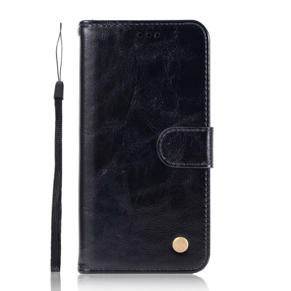 Folio-hoesje voor Xiaomi Mi 9T / Mi 9T Pro Met Ketting Vintage Kunstleren Band