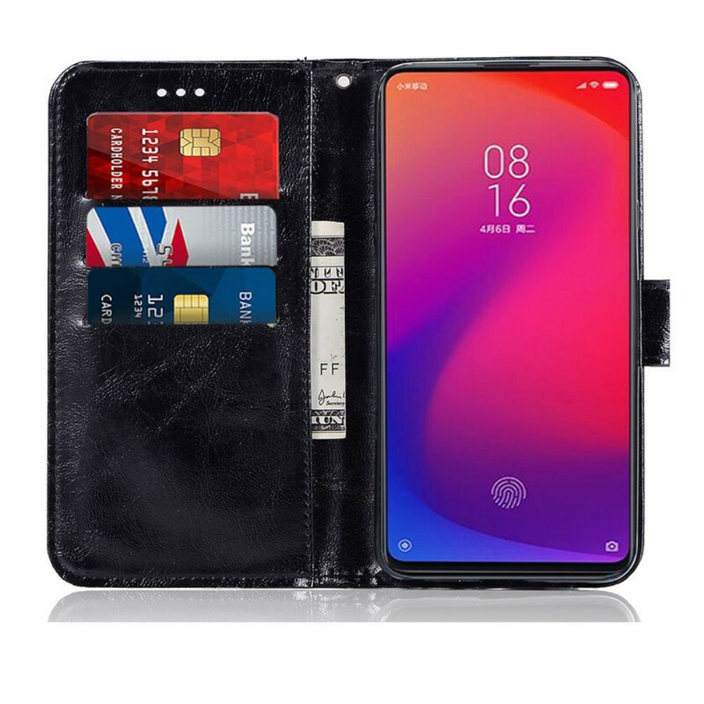 Folio-hoesje voor Xiaomi Mi 9T / Mi 9T Pro Met Ketting Vintage Kunstleren Band