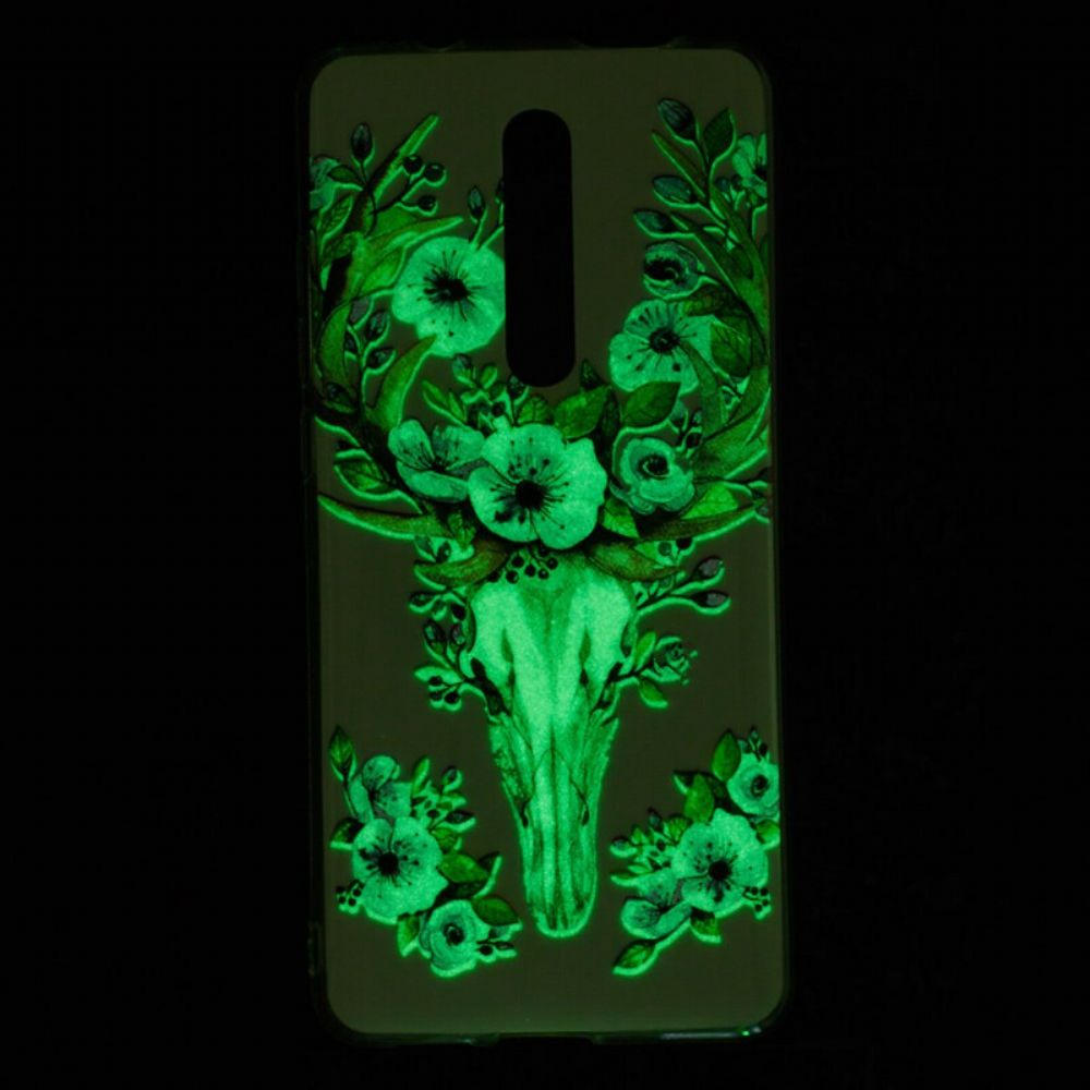 Hoesje voor Xiaomi Mi 9T / Mi 9T Pro Fluorescerende Eland Met Bloemen