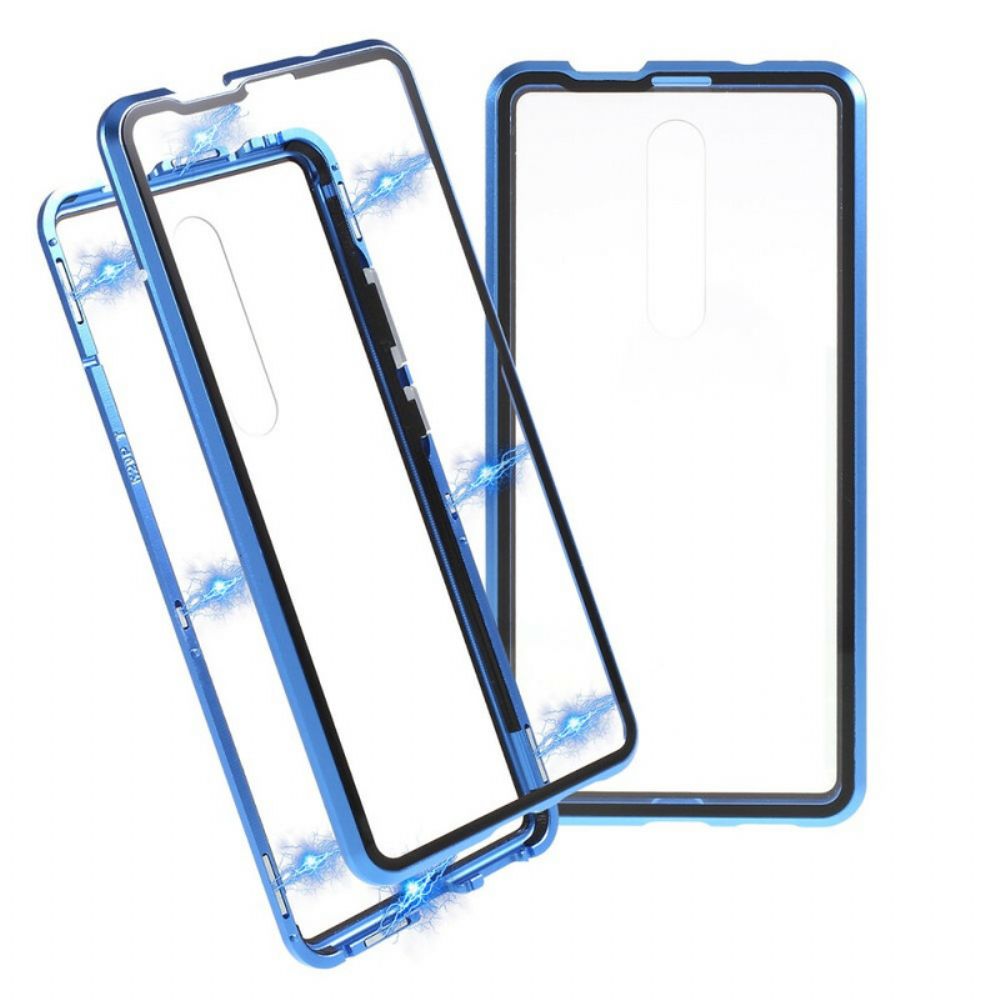 Hoesje voor Xiaomi Mi 9T / Mi 9T Pro Metalen Randen En Gehard Glas