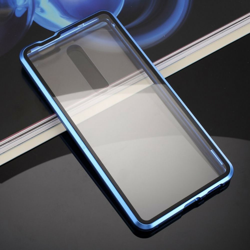 Hoesje voor Xiaomi Mi 9T / Mi 9T Pro Metalen Randen En Gehard Glas