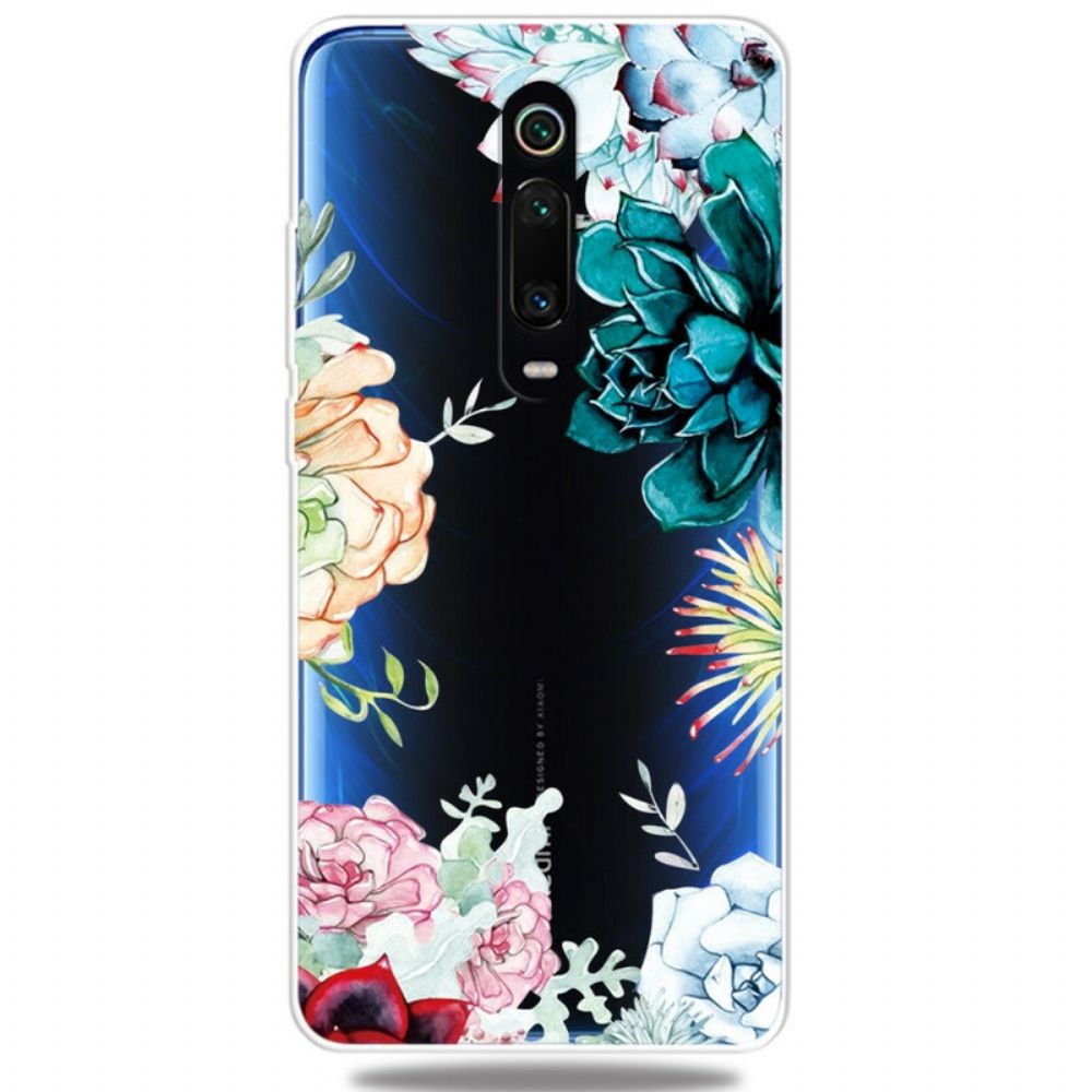 Hoesje voor Xiaomi Mi 9T / Mi 9T Pro Naadloze Aquarelbloemen