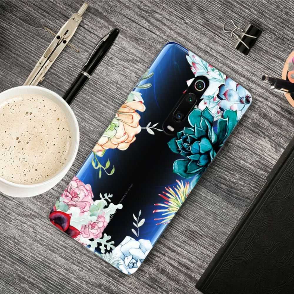 Hoesje voor Xiaomi Mi 9T / Mi 9T Pro Naadloze Aquarelbloemen