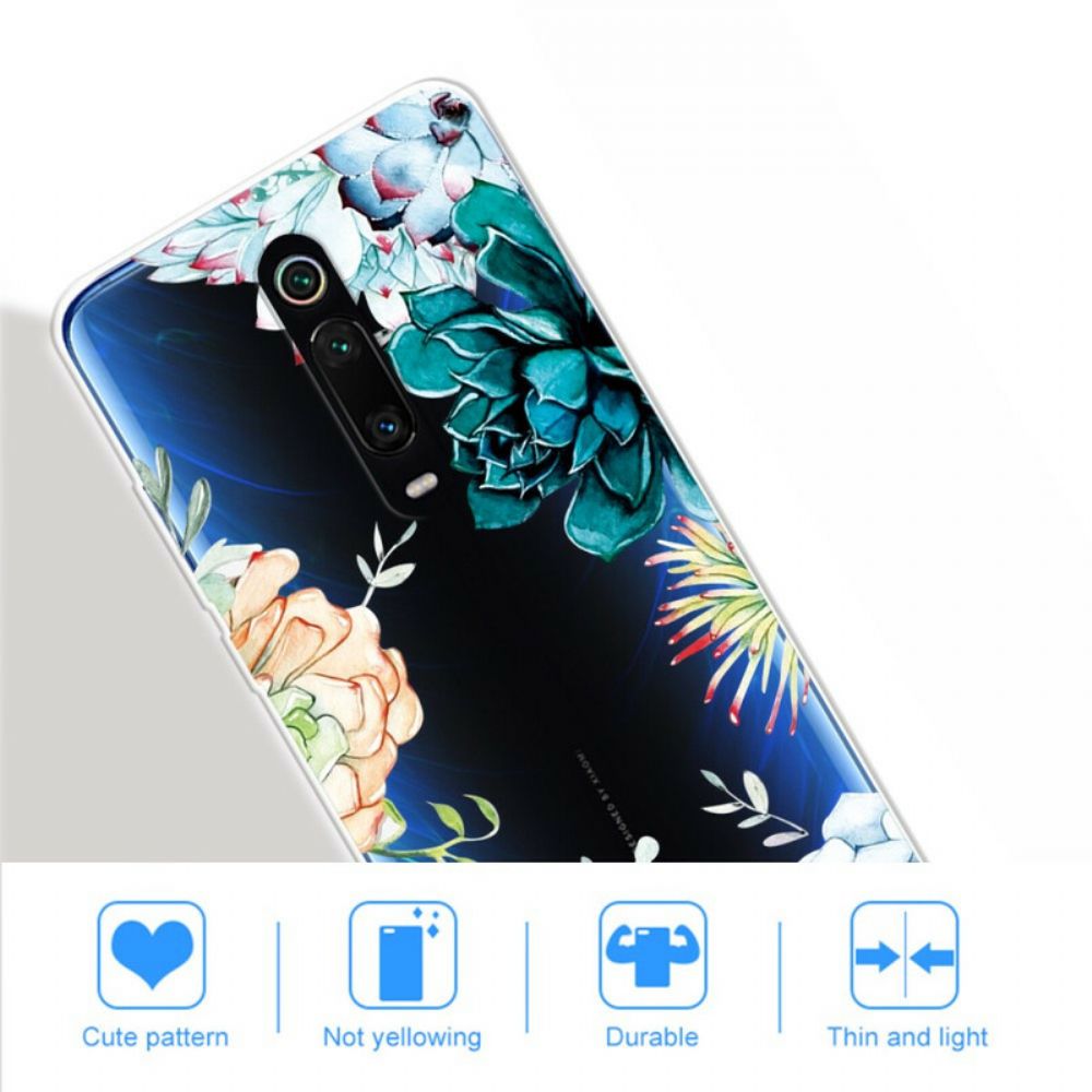 Hoesje voor Xiaomi Mi 9T / Mi 9T Pro Naadloze Aquarelbloemen