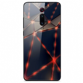 Hoesje voor Xiaomi Mi 9T / Mi 9T Pro Rood Rayon Gehard Glas