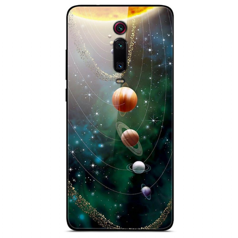 Hoesje voor Xiaomi Mi 9T / Mi 9T Pro Zonnestelsel Planeet Gehard Glas