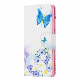 Leren Hoesje voor Xiaomi Mi 9T / Mi 9T Pro Geschilderde Vlinders En Bloemen